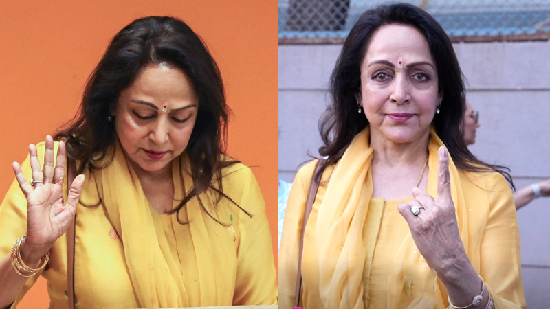 ভোটকেন্দ্রে বিশেষ সুবিধা পাওয়ায় হেমা মালিনীর ওপর ক্ষুব্ধ ভোটাররা