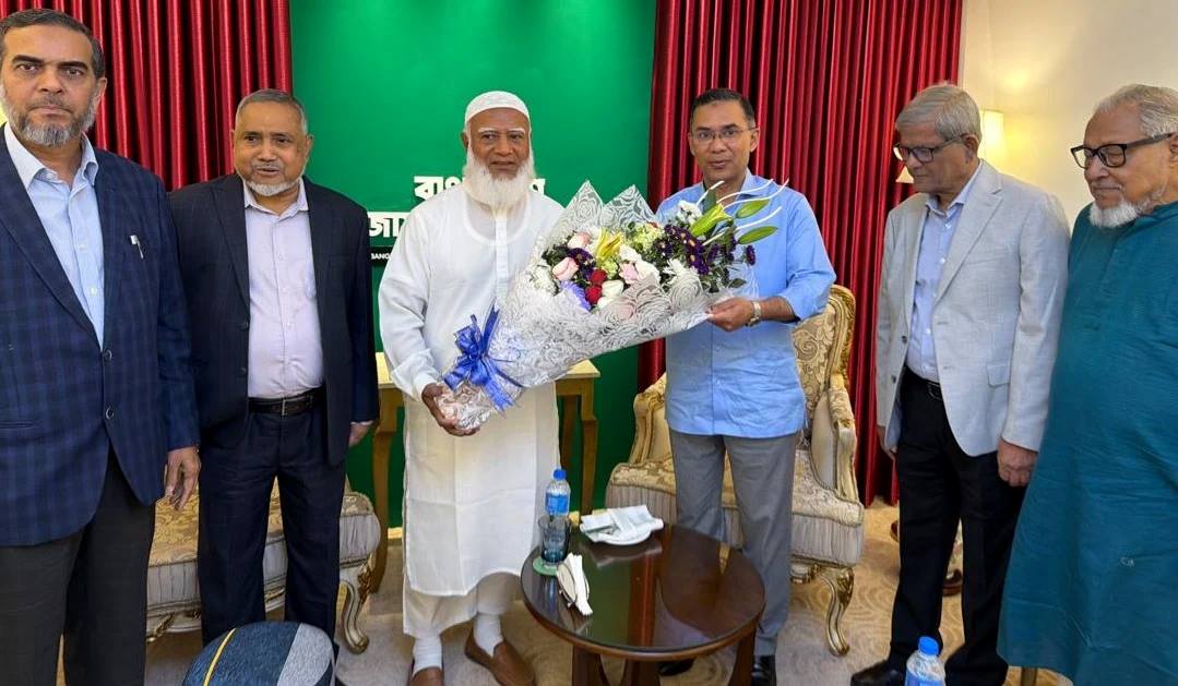 বসুন্ধরায় জামায়াত আমিরের বাসায় তারেক রহমানের সাক্ষাৎ